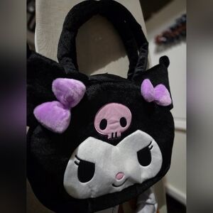 Kuromi Plush Face Tote Bag sanrio